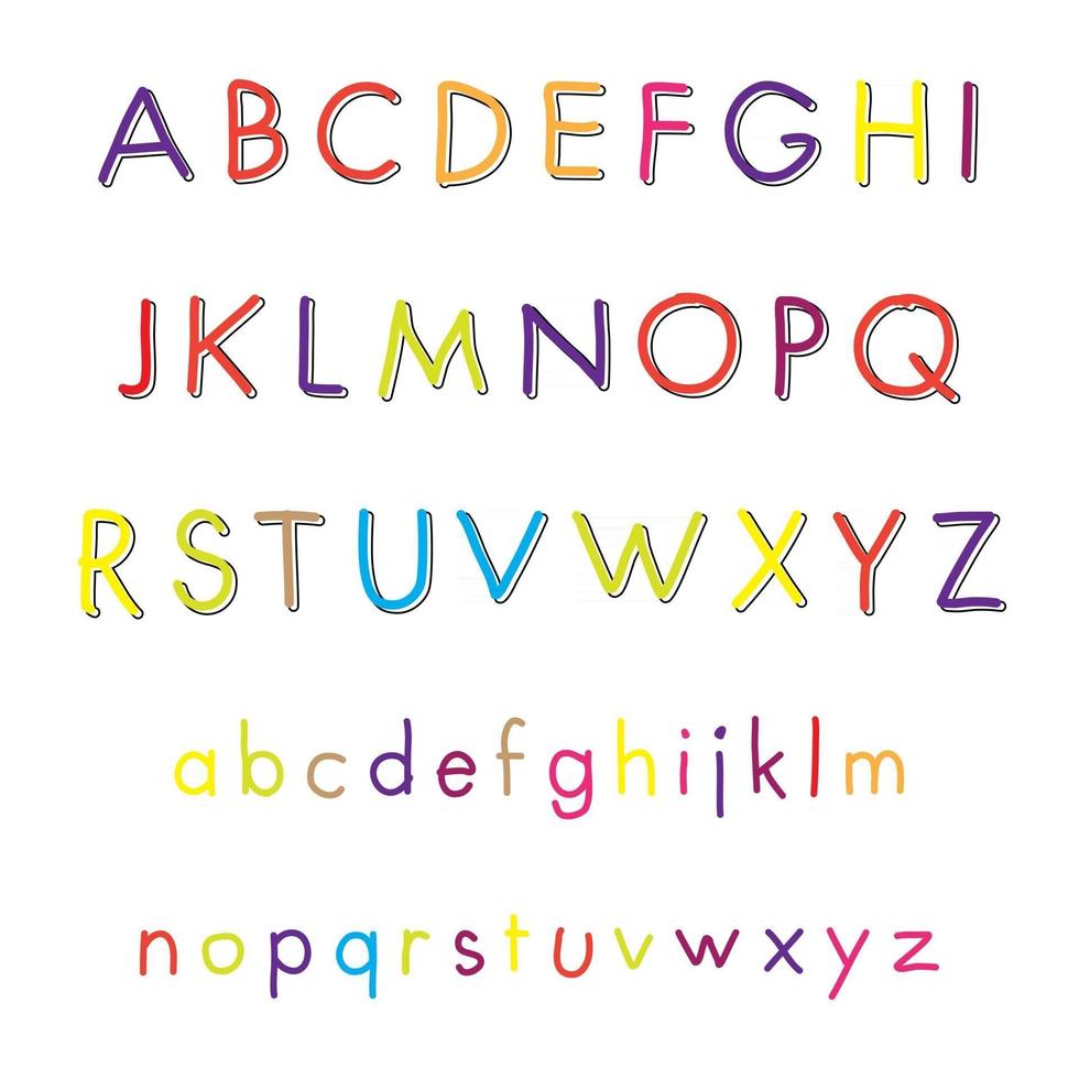 Colorful Handwritting Alphabet A to Z 2905440 Vector Art at Vecteezy