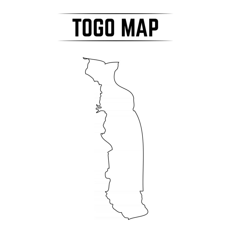 Outline Simple Map of Togo vector