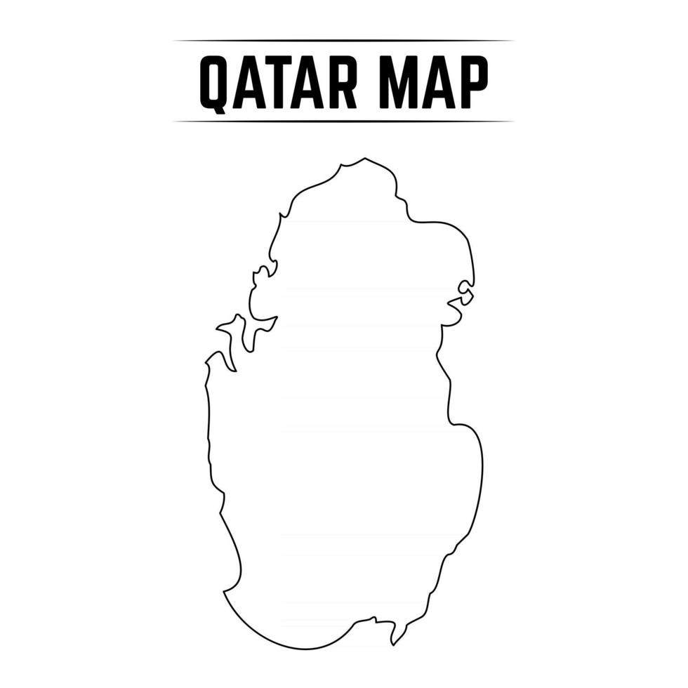 Outline Simple Map of Qatar vector