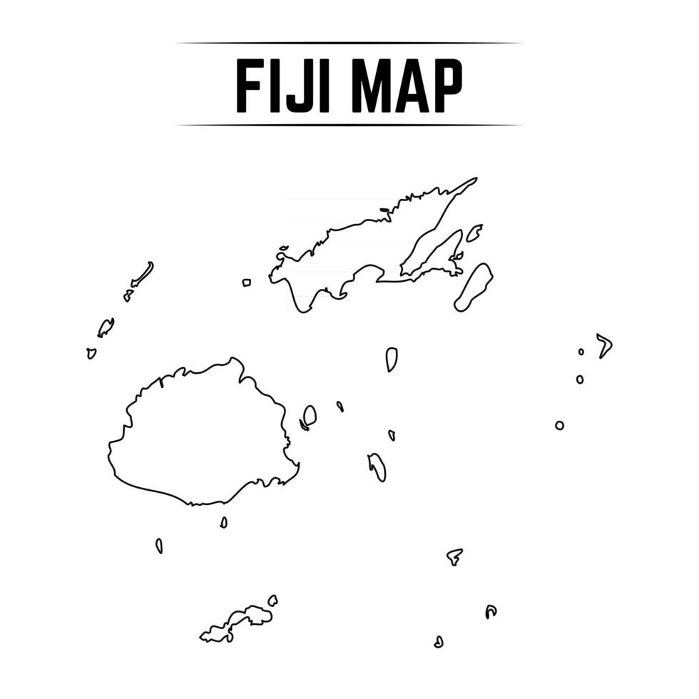 Outline Simple Map of Fiji vector