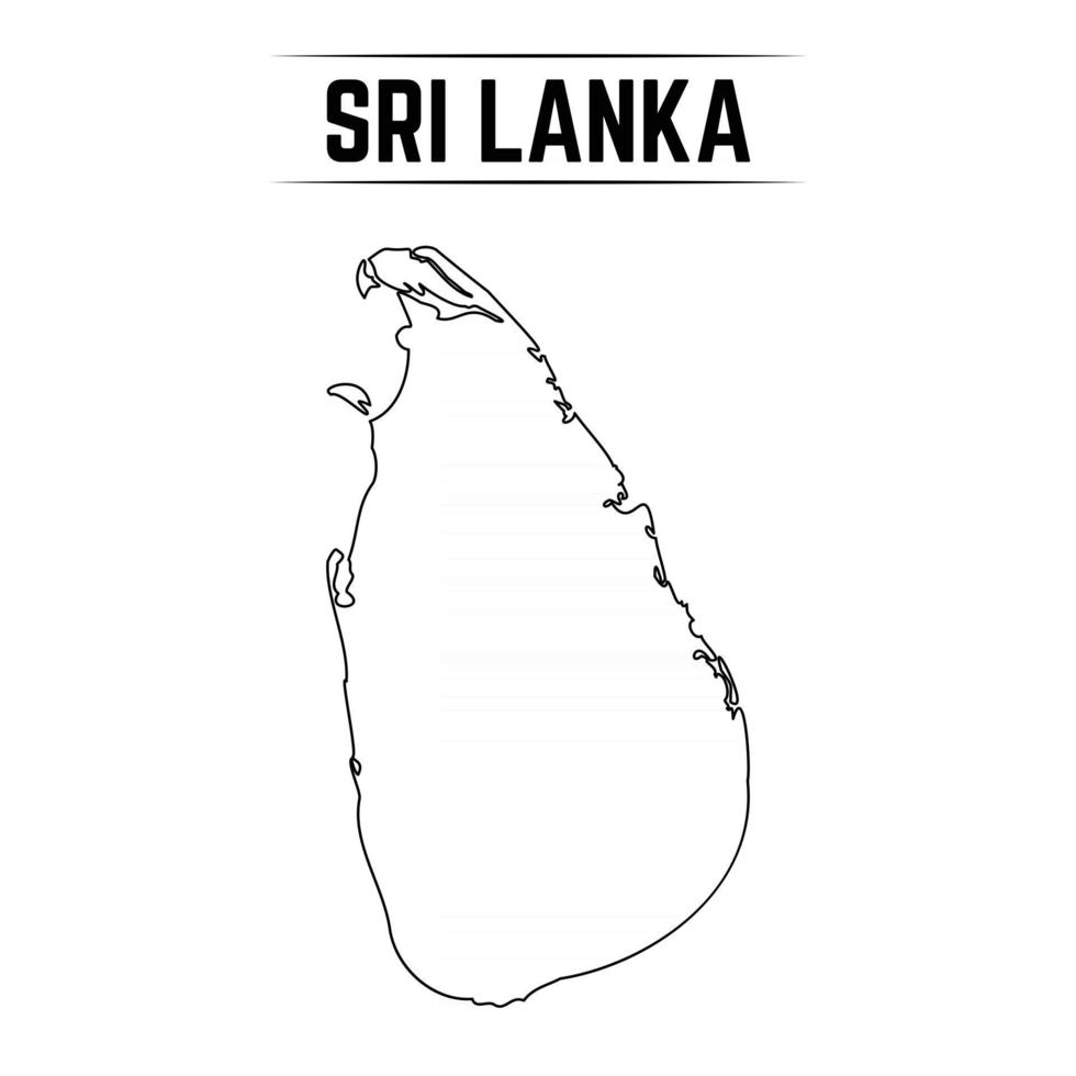 esquema simple mapa de sri lanka vector