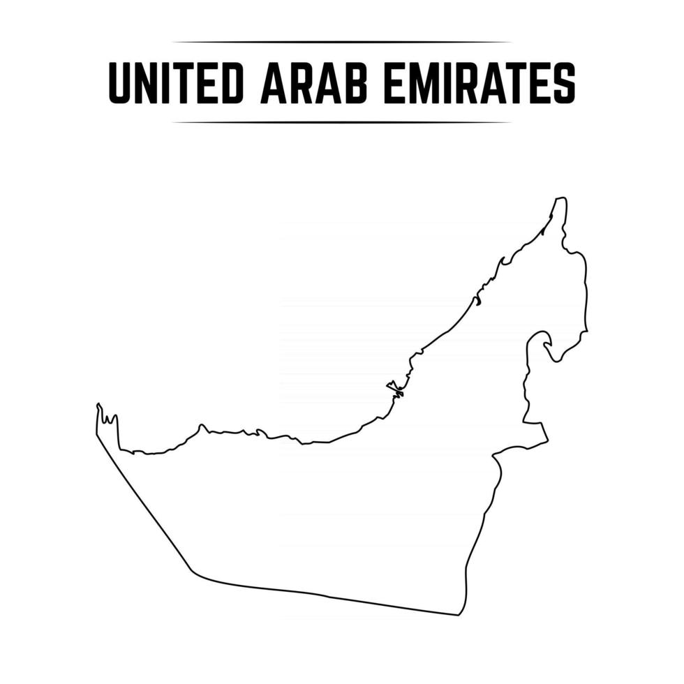 Outline Simple Map of United Arab Emirates vector