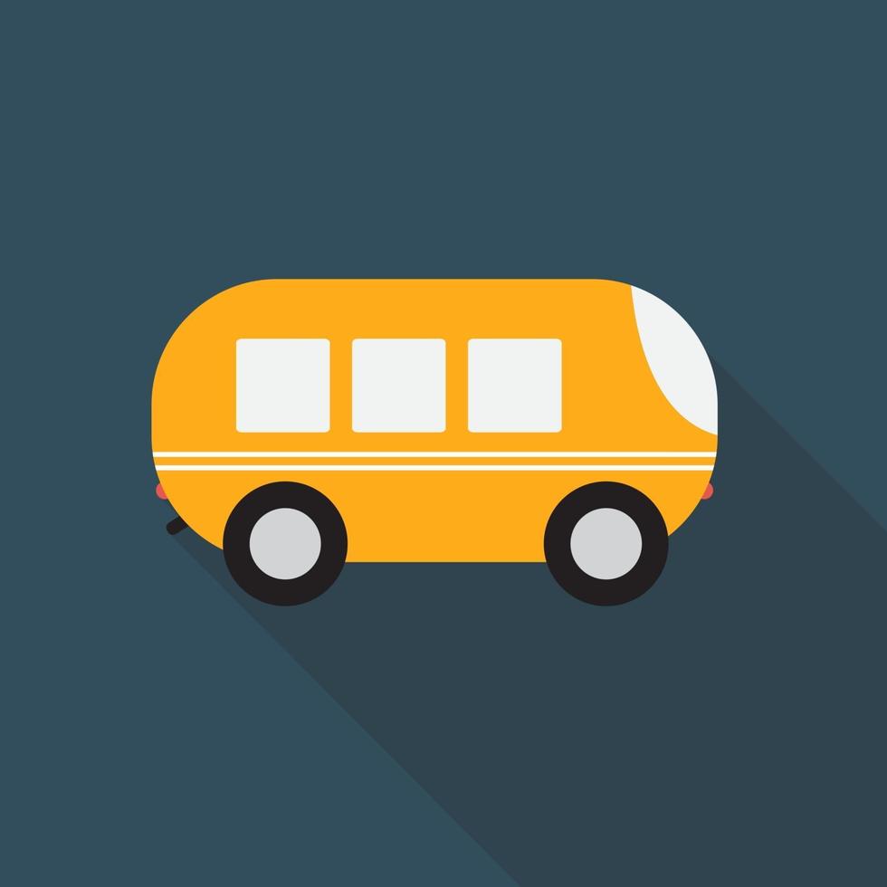 Bus Flat Icon with Long Shadow, Vector Illustration