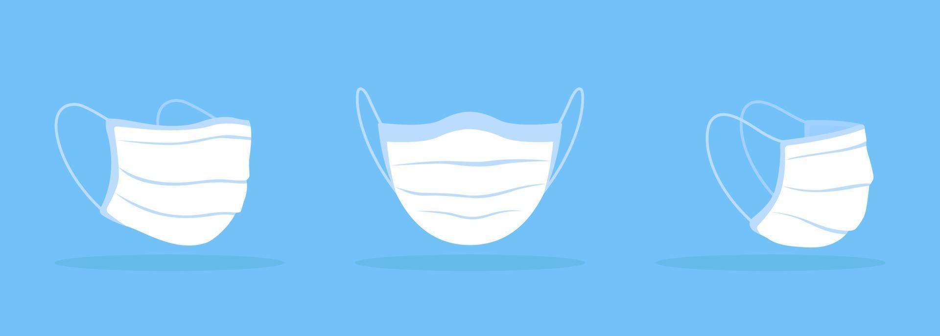 Surgical face mask white mockup vector