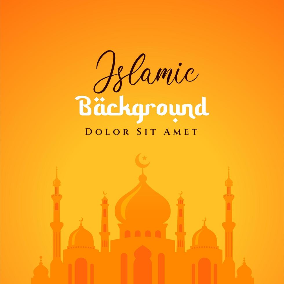 Mosque illustration islamic background design. Can be used for greetings card, backdrop or banner. vector