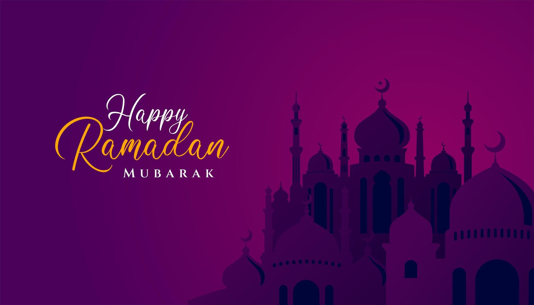 Ramadan kareem islamic background design with mosque illustration. Can be used for greetings card, backdrop or banner. vector