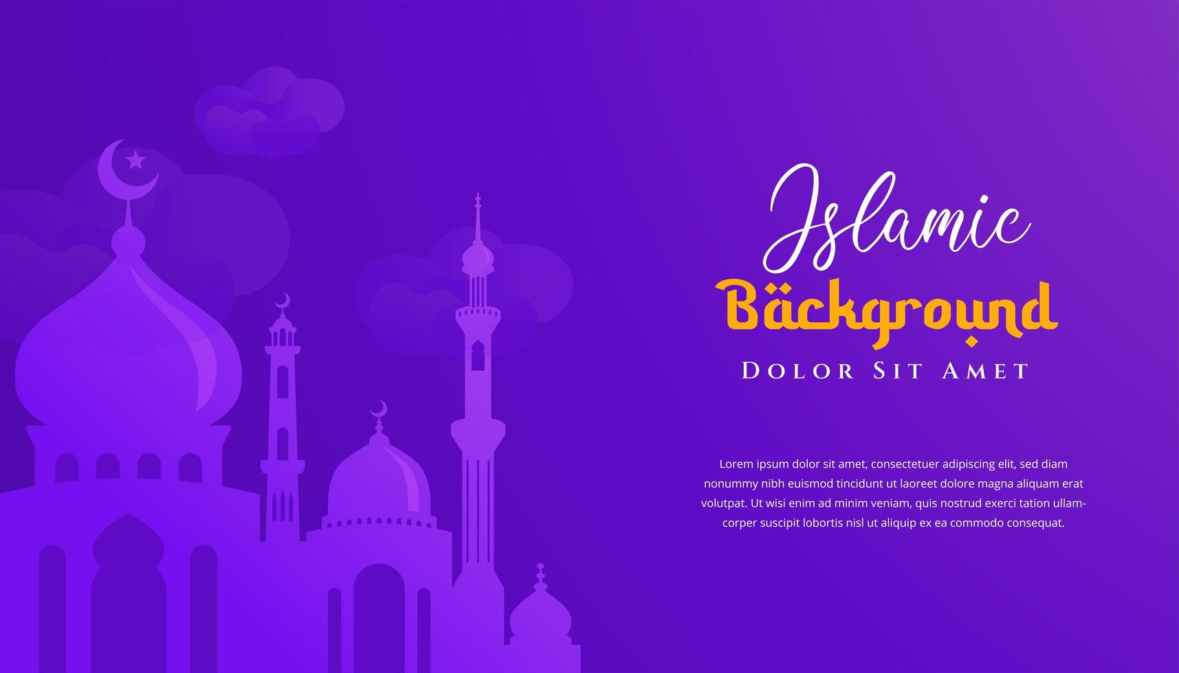 Ramadan kareem islamic background design with mosque illustration ...