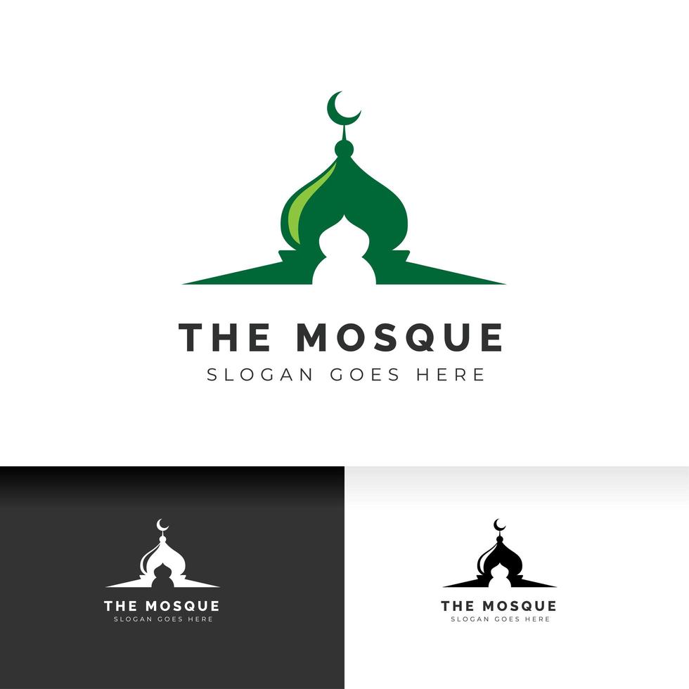 Mosque icon silhouette logo vector illustration design template