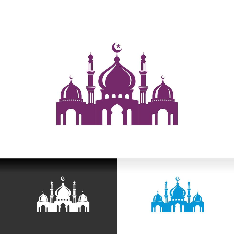 Mosque icon silhouette logo vector illustration design template