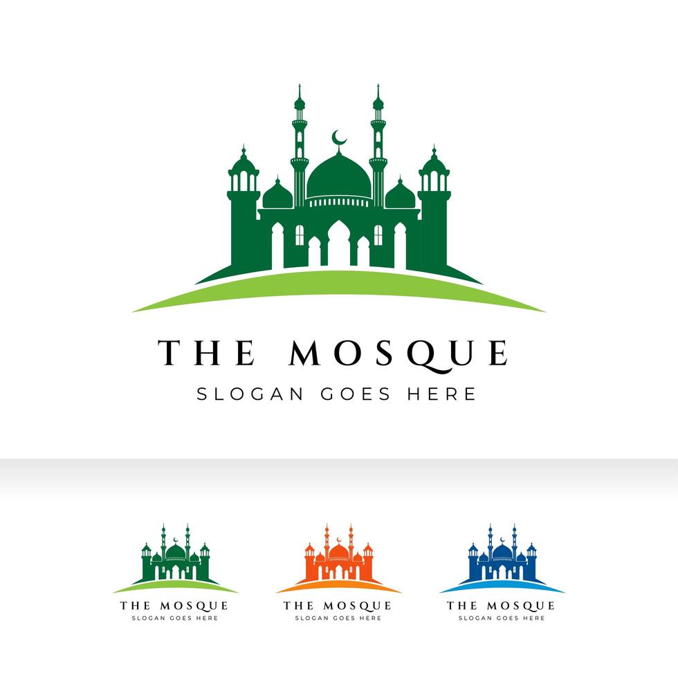 Mosque icon silhouette logo vector illustration design template