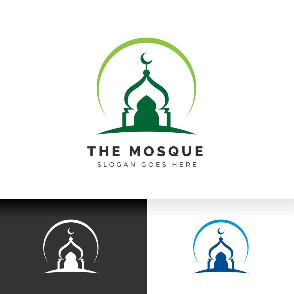 Mosque icon silhouette logo vector illustration design template