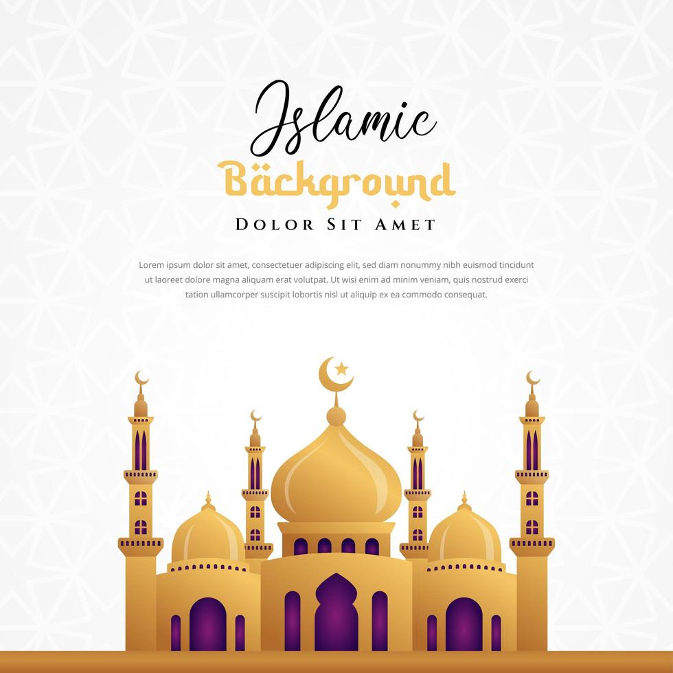 Diseño de fondo islámico Ramadán Kareem con ilustración de mezquita. se puede utilizar para tarjetas de felicitación, telón de fondo o banner. vector