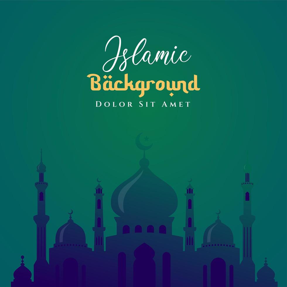 Ramadan kareem islamic background design with mosque illustration. Can be used for greetings card, backdrop or banner. vector