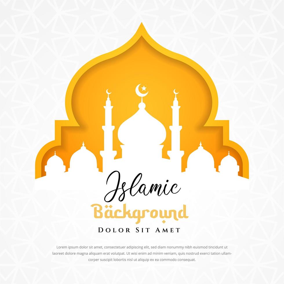 Islamic background design with mosque silhouette illustration. Can be used for greetings card, backdrop or banner. vector