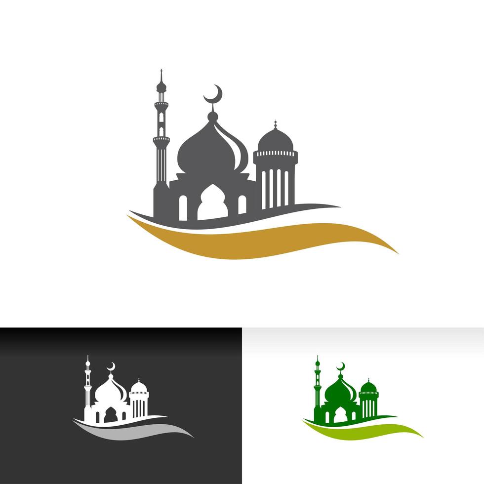 Mosque silhouette icon silhouette logo vector illustration design template