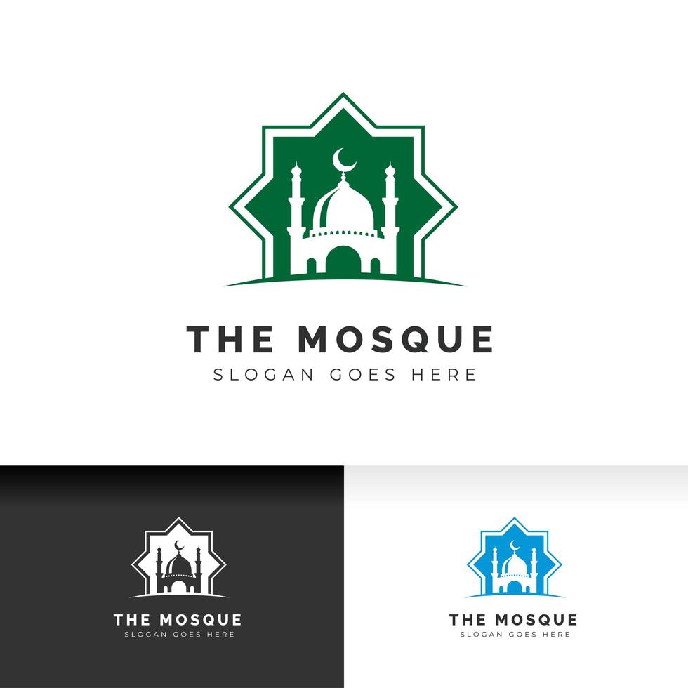 Mosque icon silhouette logo vector illustration design template