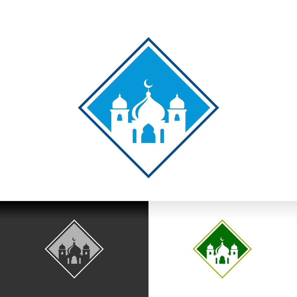 Mosque icon silhouette logo vector illustration design template