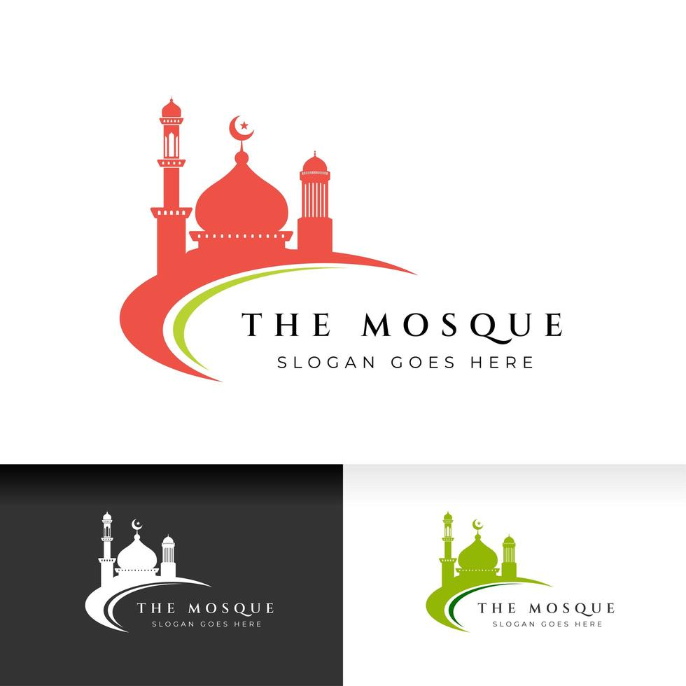 Mosque icon silhouette logo vector illustration design template