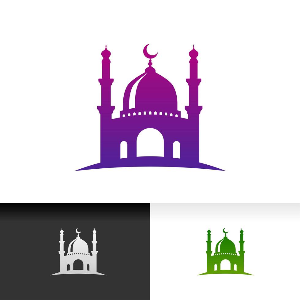 Mosque icon silhouette logo vector illustration design template