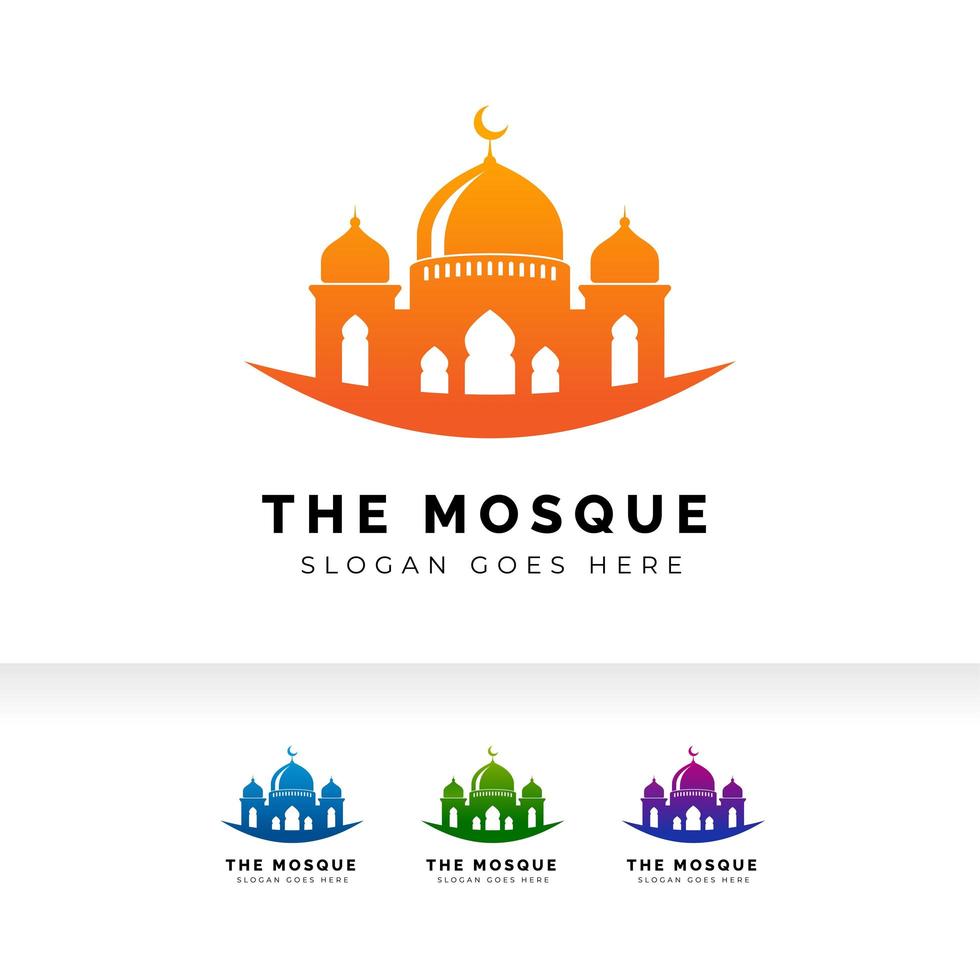 Mosque silhouette icon silhouette logo vector illustration design template