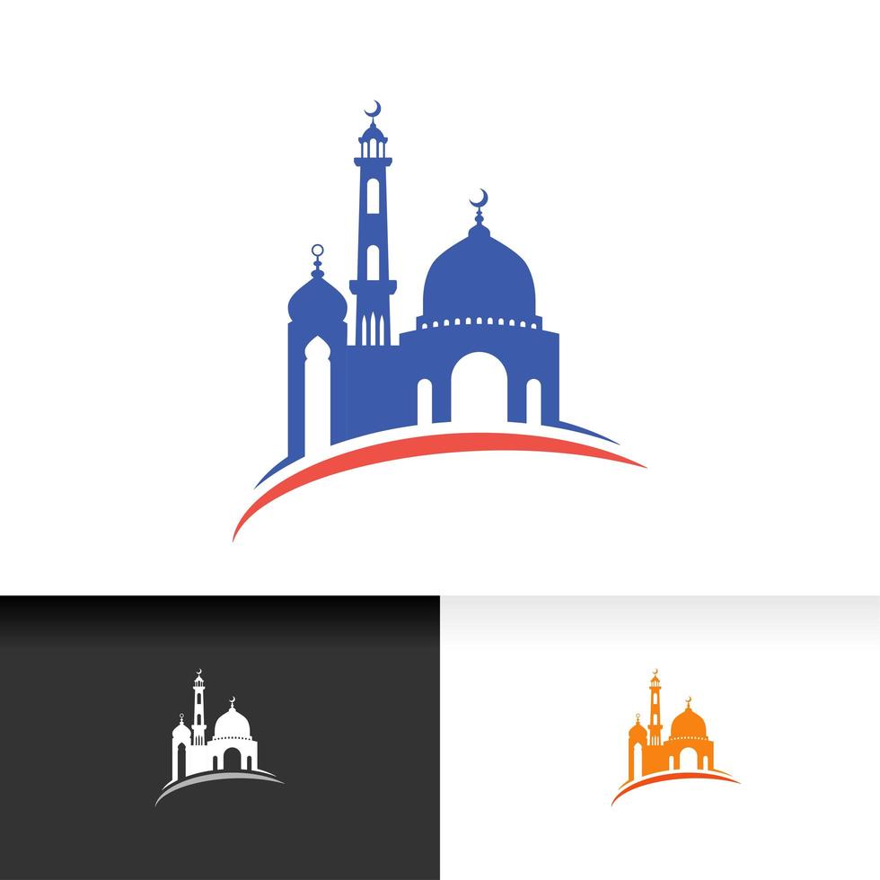 Mosque icon silhouette logo vector illustration design template