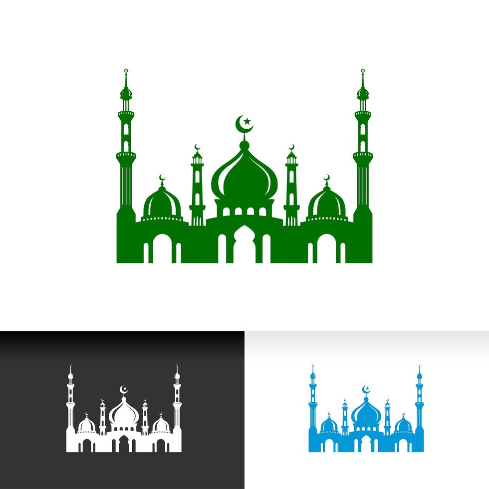 Mosque silhouette icon silhouette logo vector illustration design template