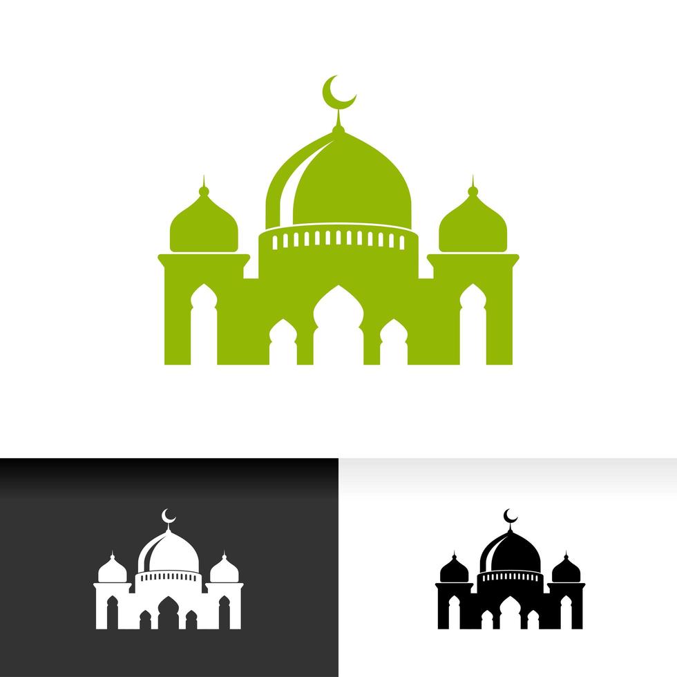 Mosque icon silhouette logo vector illustration design template