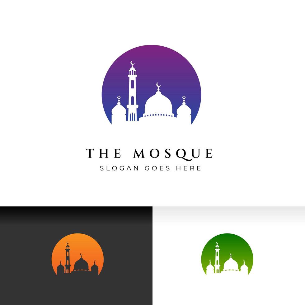 Mosque icon silhouette logo vector illustration design template