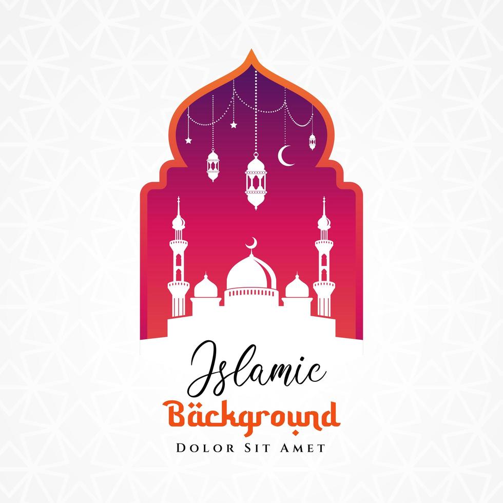 Islamic greetings card background design. Happy Ramadan mubarak background design. vector