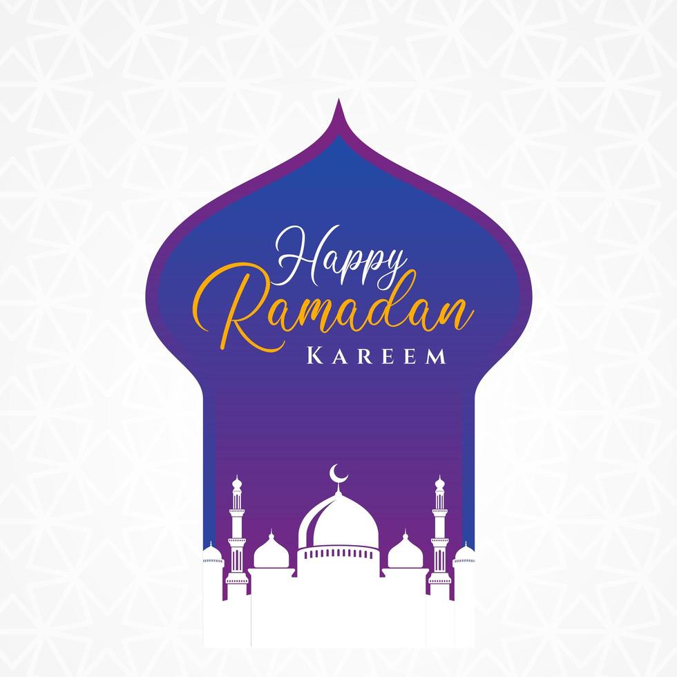 Happy Ramadan mubarak greetings card background design. Islamic background design. vector