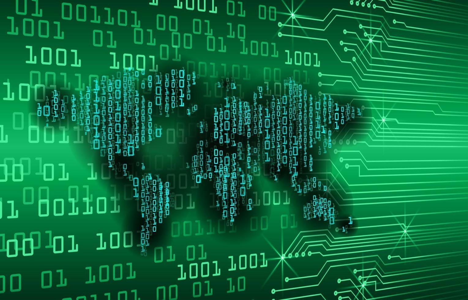 world binary circuit board future technology, blue hud cyber security concept background vector