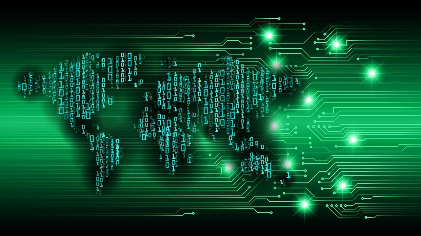 world binary circuit board future technology, blue hud cyber security concept background vector
