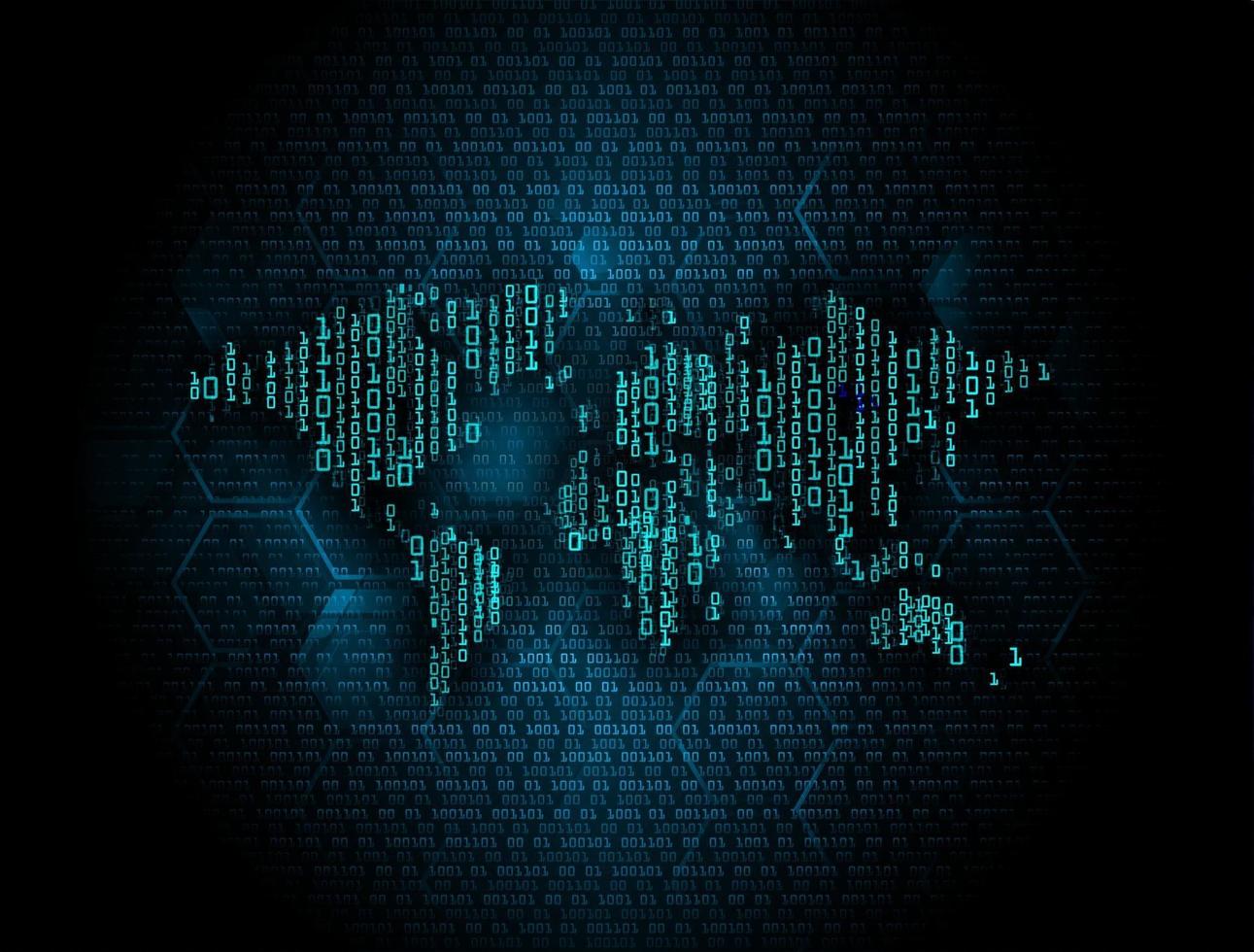 world binary circuit board future technology, blue hud cyber security concept background vector