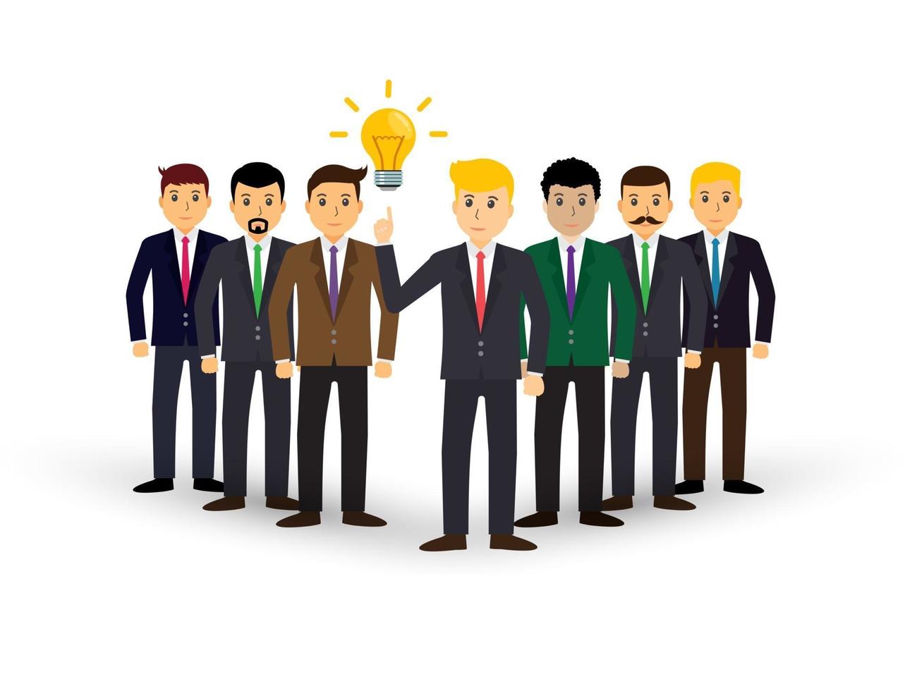 Project teamwork concept illustration of business people working together as team. businessman vector