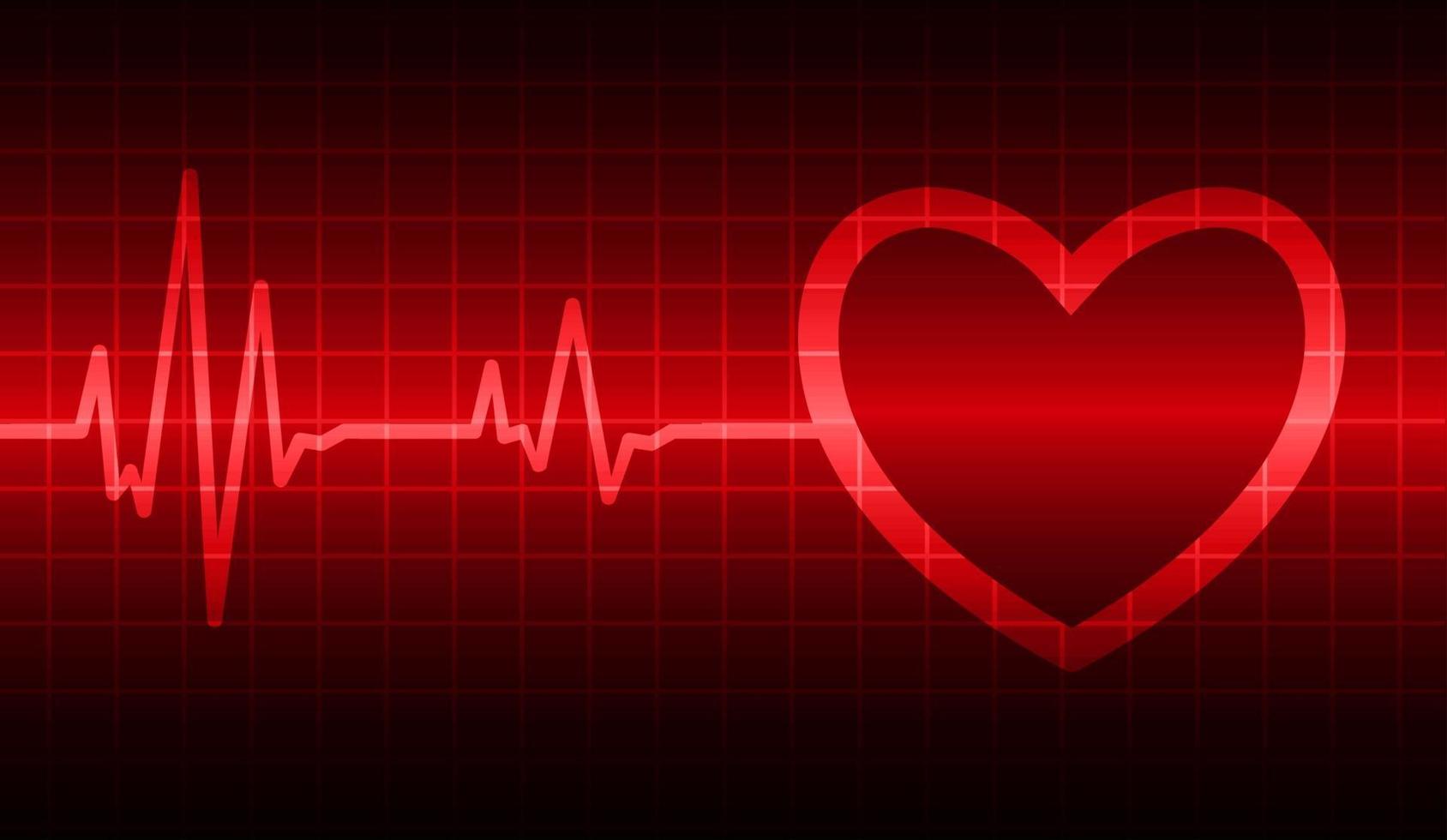 Heart pulse monitor with signal. Heart beat. EKG icon wave vector
