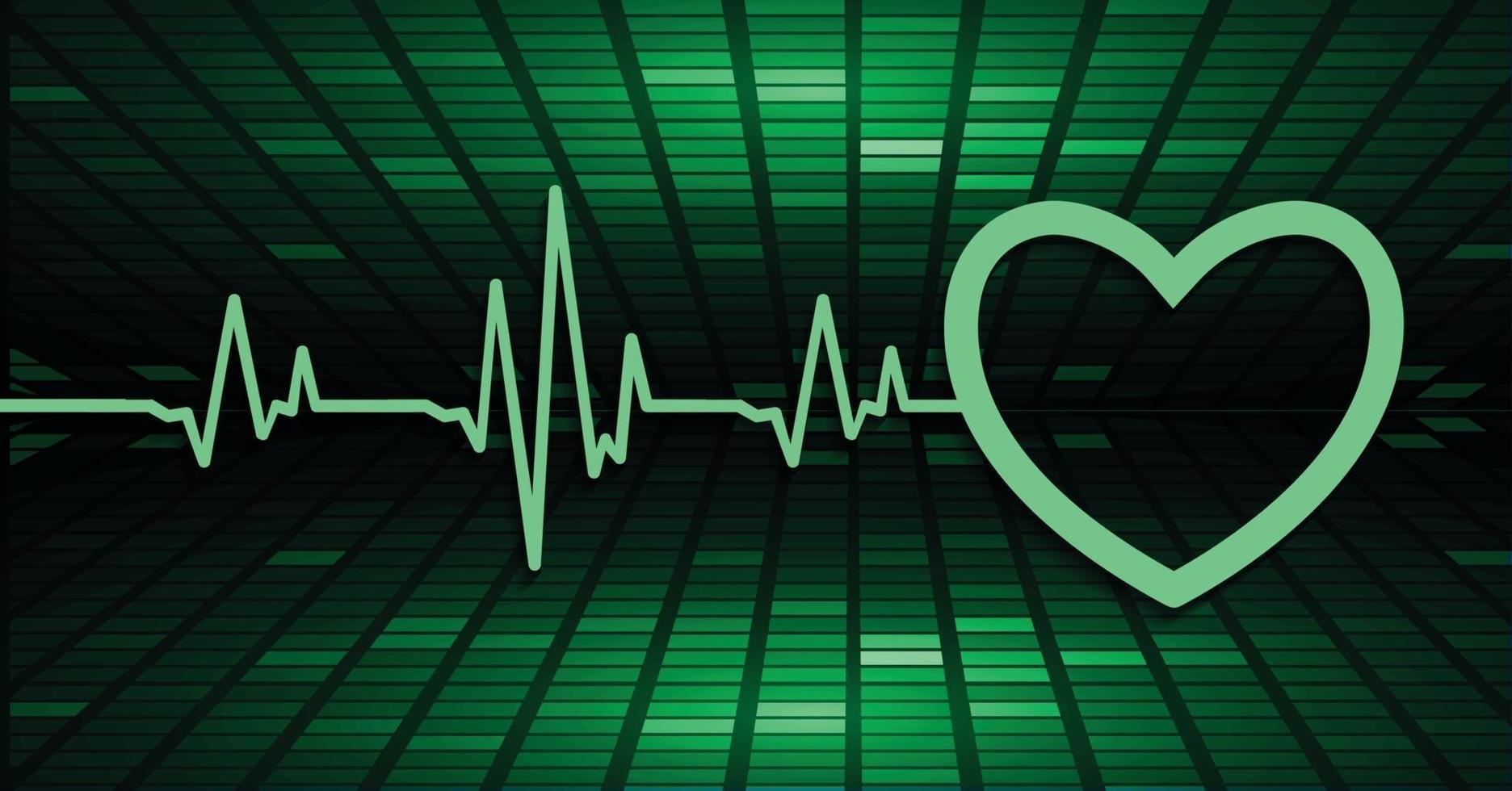 monitor de pulso cardíaco con señal. latido del corazón. onda de icono de ekg vector