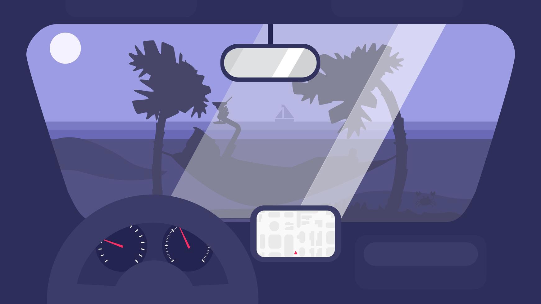 viajes de verano en coche vector