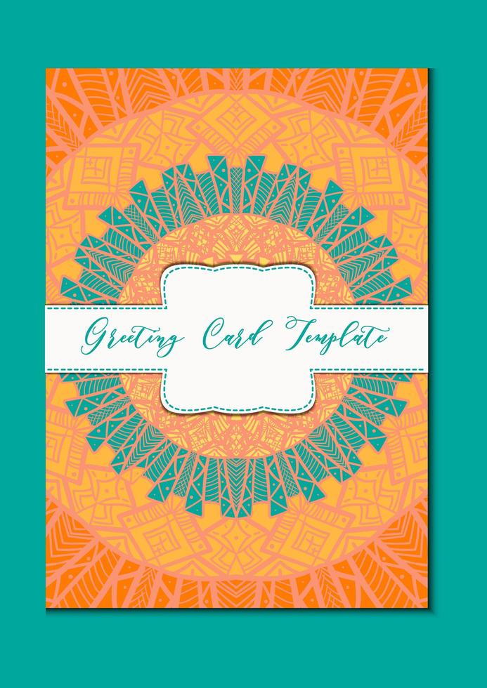 Mandala oriental template card vector