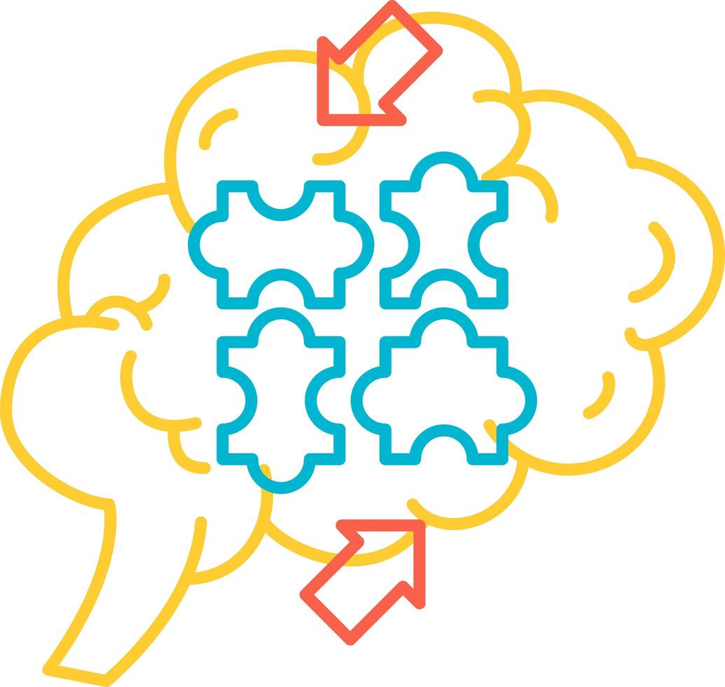 Function introspection of human brain icon vector