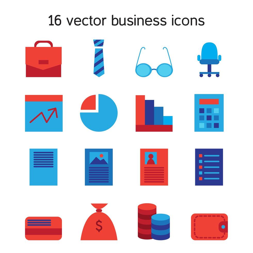 conjunto de iconos de negocios vector