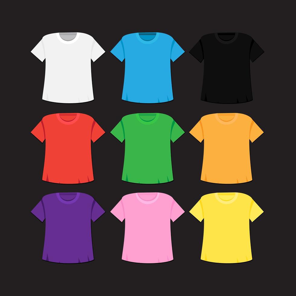 T-shirt template and mockup vector