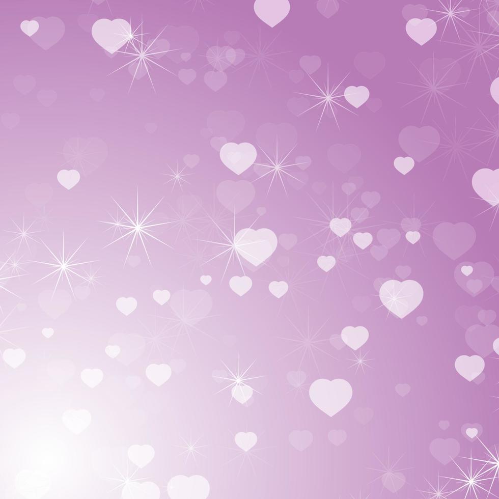 Romantic colored abstract background with hearts of different sizes. Simple flat vector illustration.