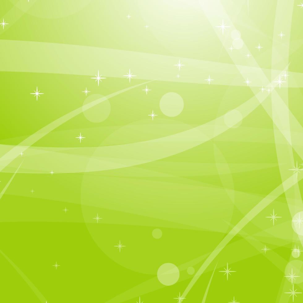 Light green abstract background with stars, circles and stripes. Flat vector illustration.