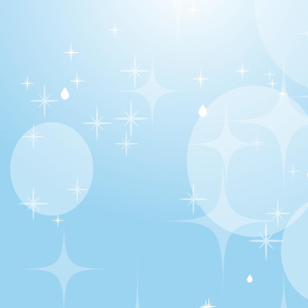 Light blue abstract background with stars and bokeh. Beautiful sky. Simple flat vector illustration.