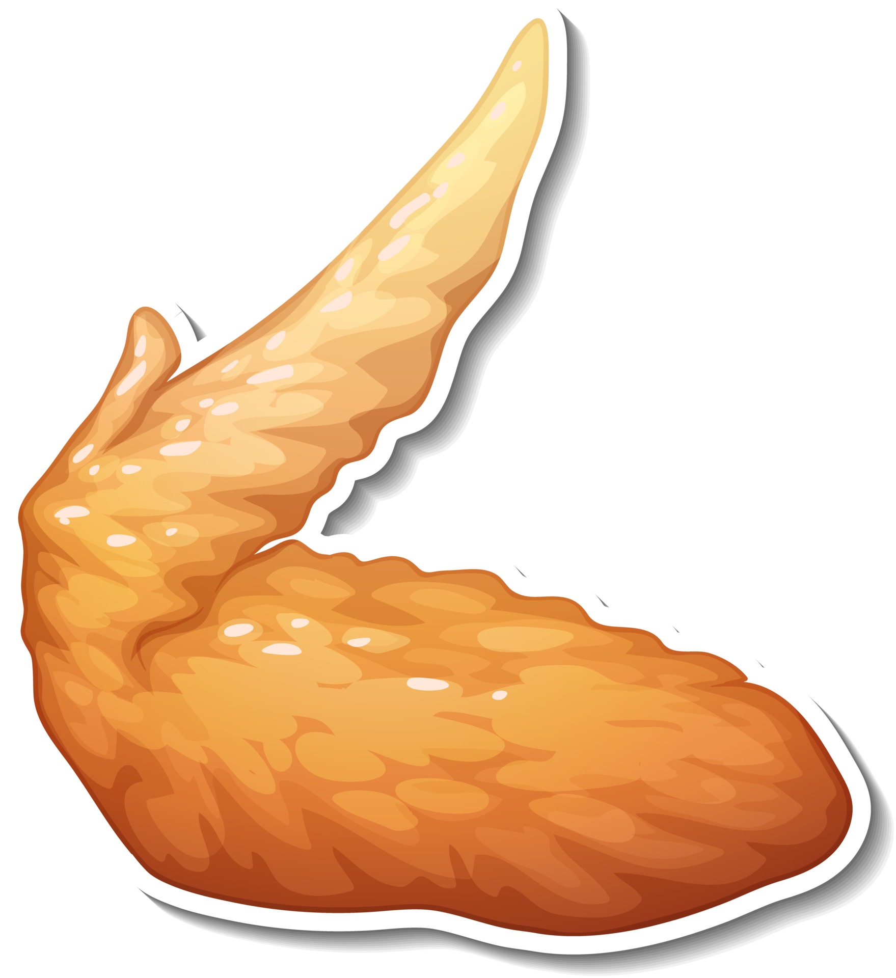 Fried chicken sticker on white background 2906677 Vector Art at Vecteezy