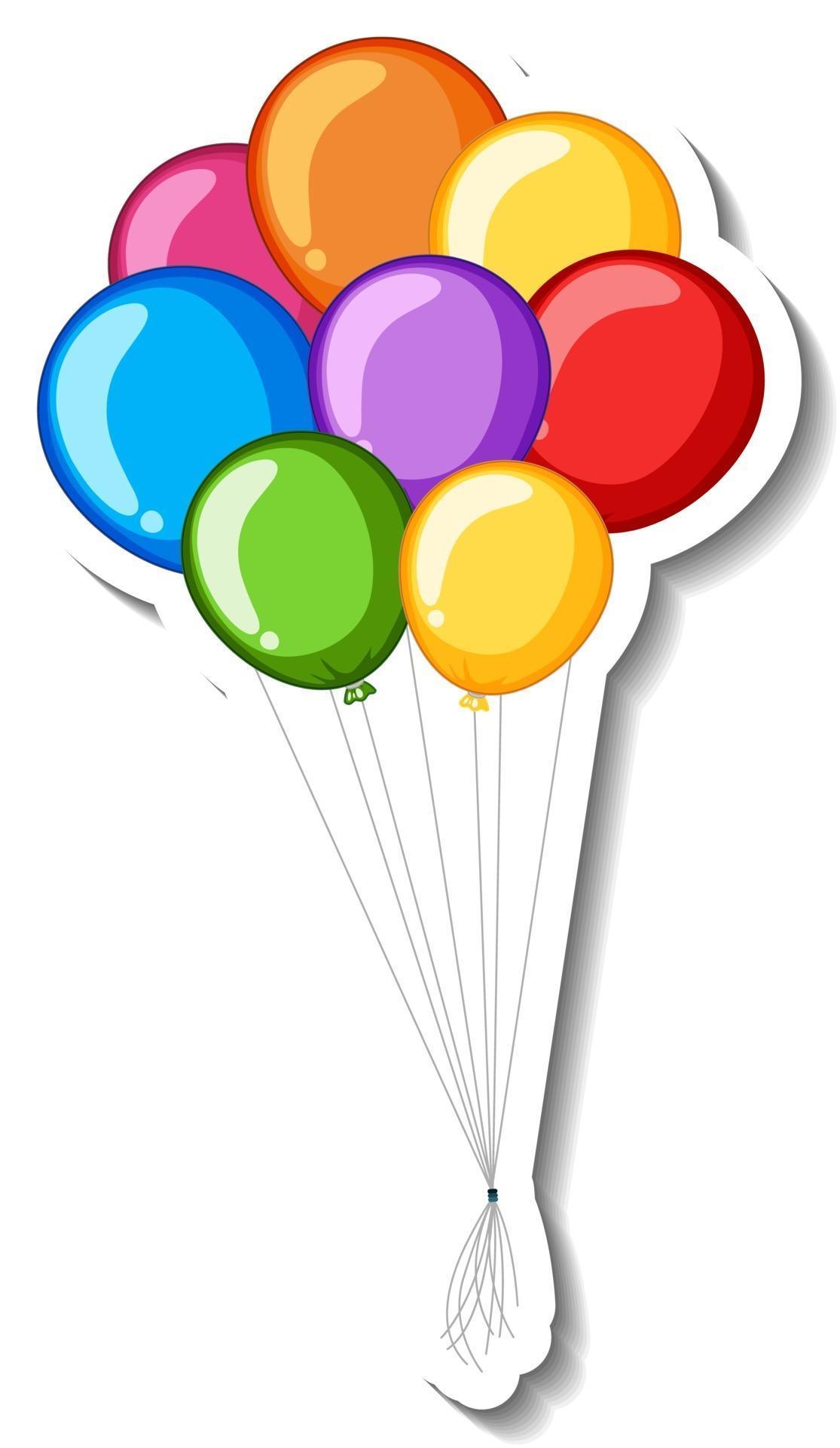 Sticker template with many colourful balloons 2906691 Vector Art at Vecteezy