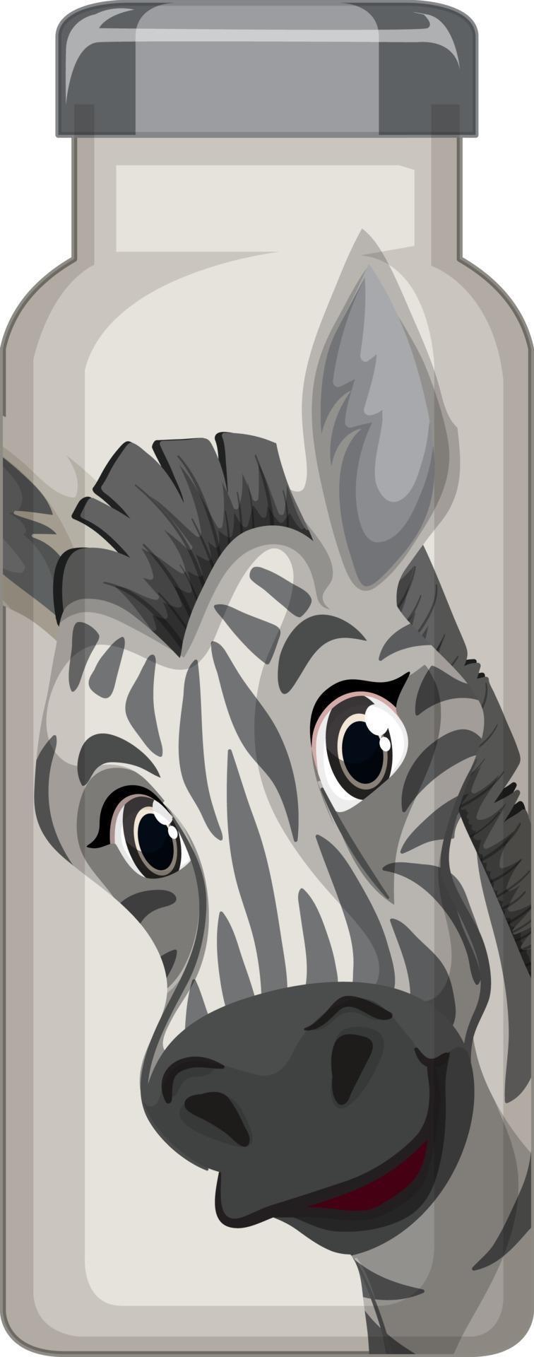 A white thermos bottle with zebra pattern 2906697 Vector Art at Vecteezy