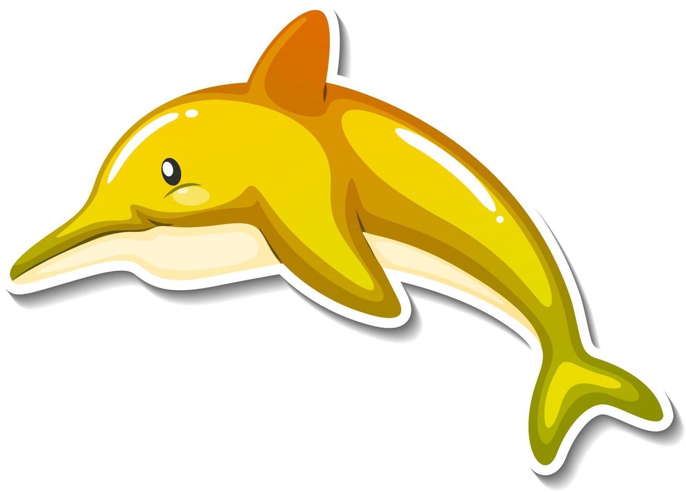 Dolphin sea animal cartoon sticker vector