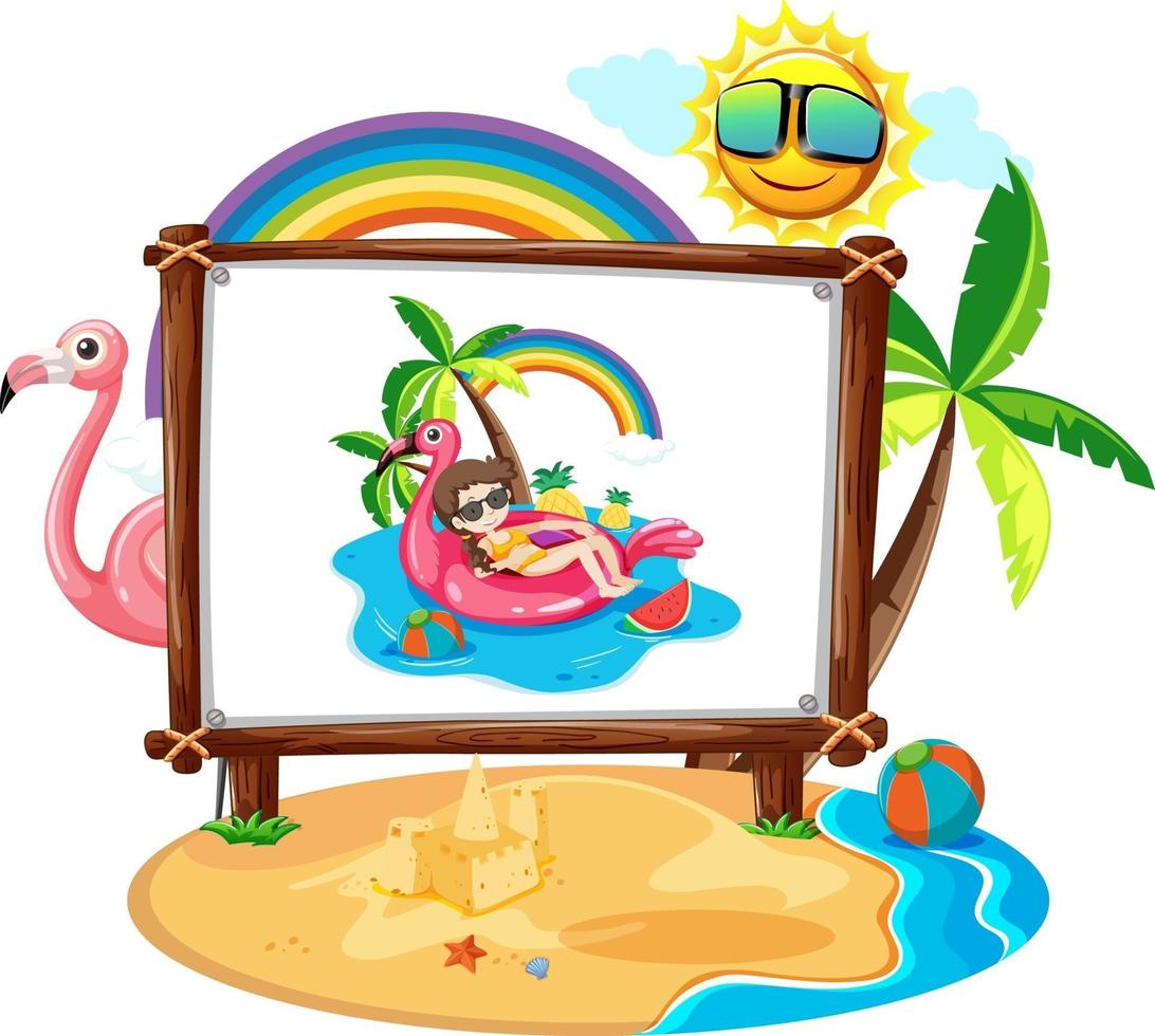 Picture of a woman in the beach scene isolated vector