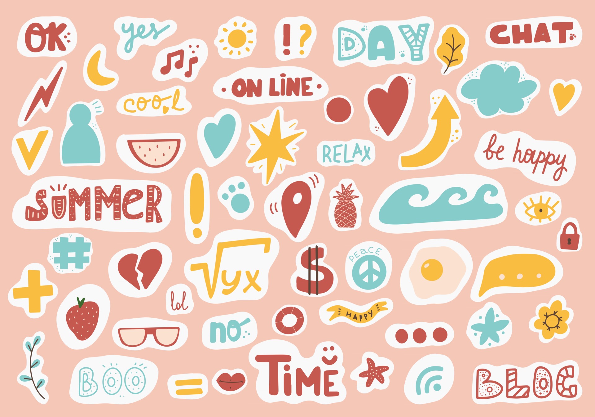 Cute sticker set vector graphic template 6588942 Vector Art at